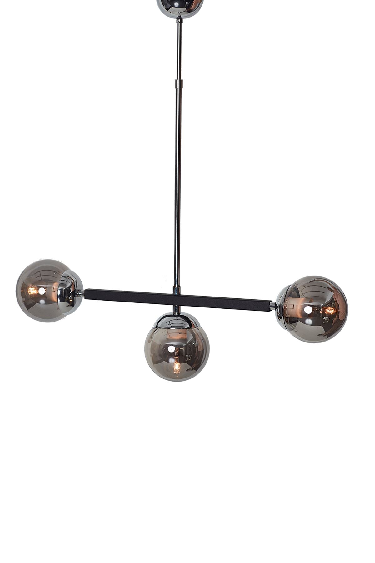 Luzarana Optical 3-piece chrome black design luxury chandelier