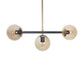 Luzarana Optical 3-piece gold black design luxury chandelier