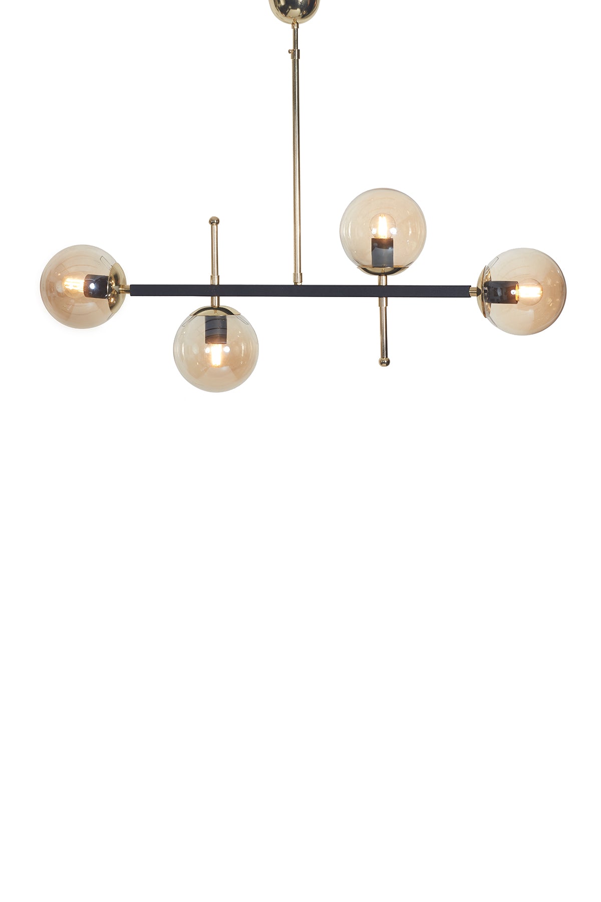 Luzarana Optical 4-piece gold black design luxury chandelier