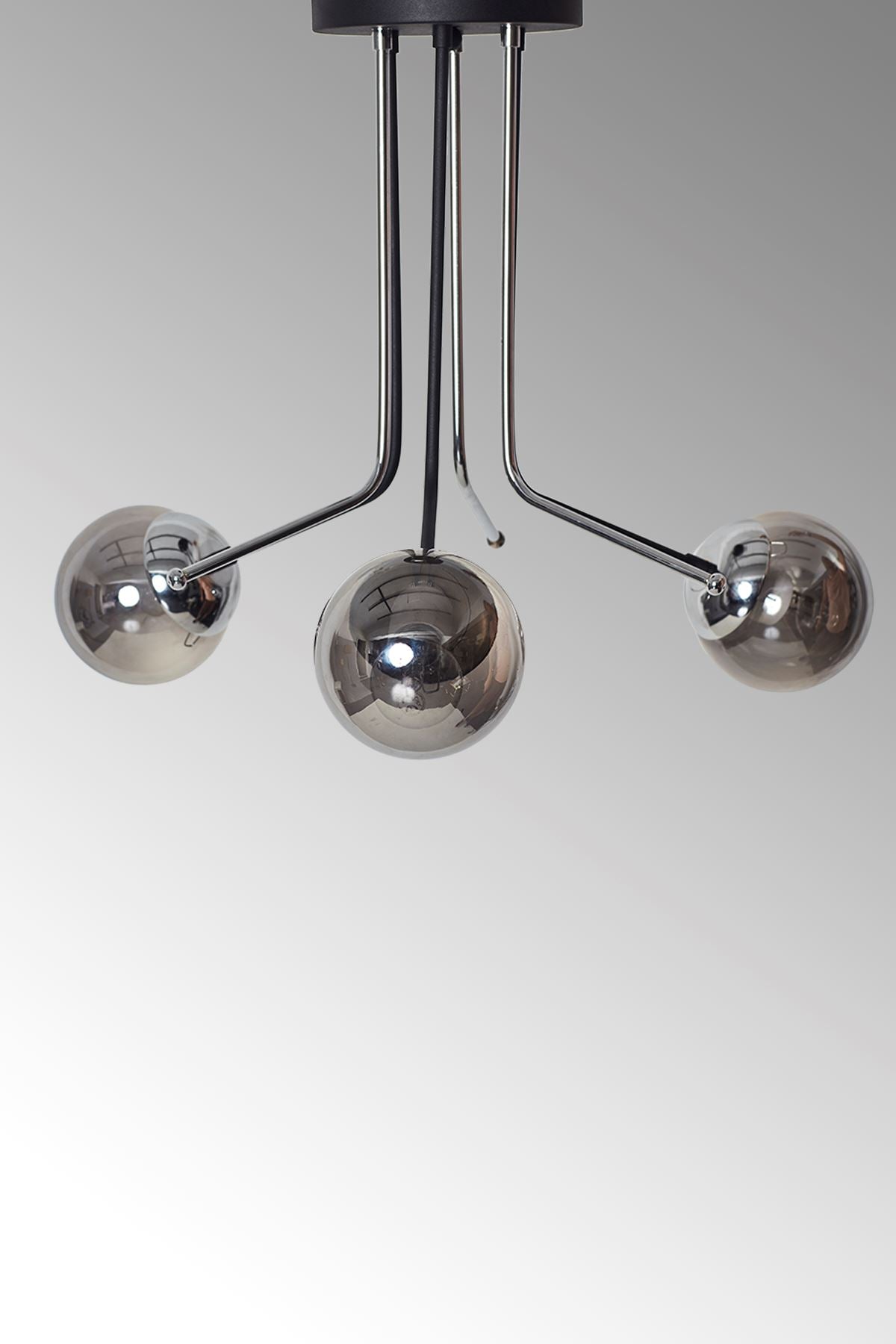 Luzarana Bella 3-part chrome black metal body honey colored design luxury chandelier
