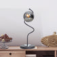 Luzarana Nora schwarz verchromte Luxus-Schreibtischlampe gebogene moderne Design-Tischlampe