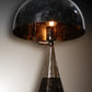 Luzarana Deco Design-Luxus-Tischlampe mit verchromtem schwarzem Metallkörper und Marmormuster