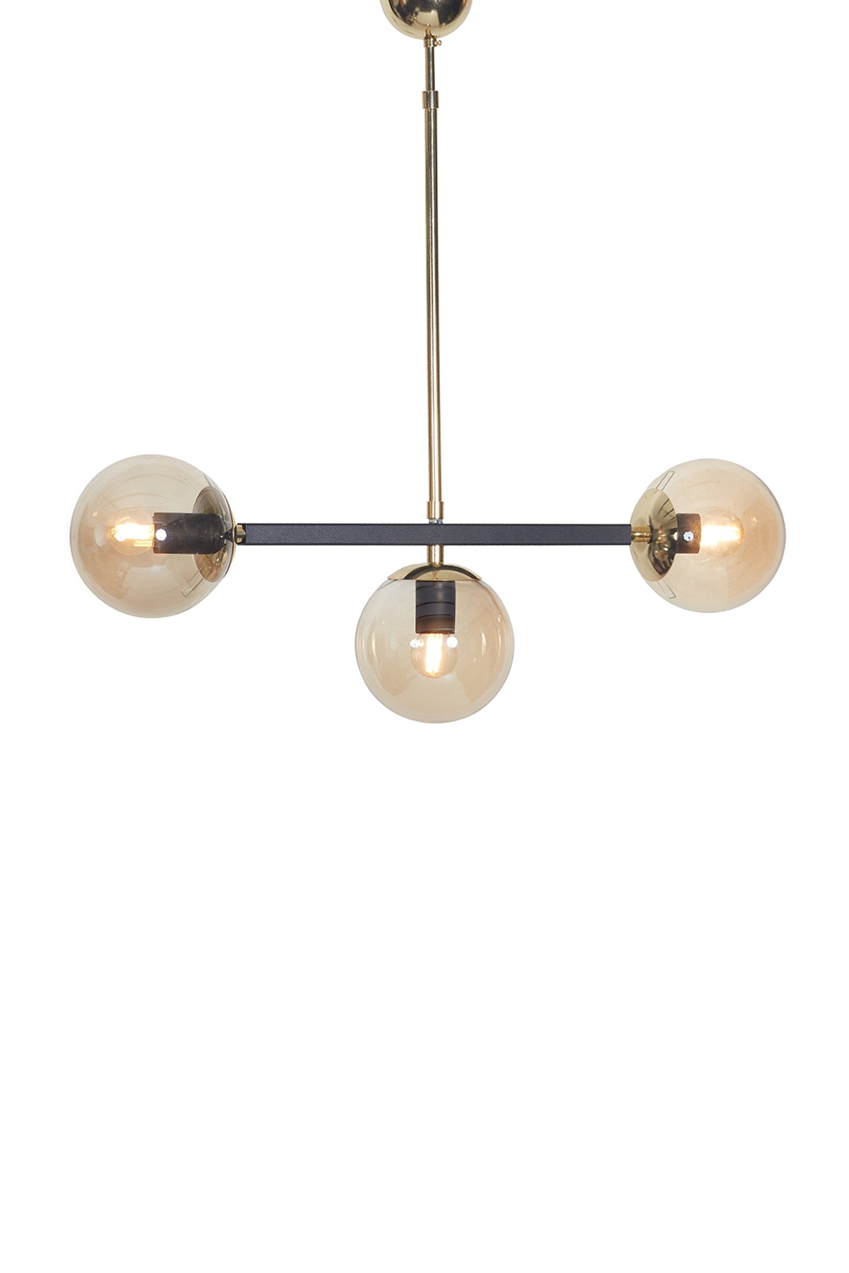 Luzarana Optical 3-piece gold black design luxury chandelier