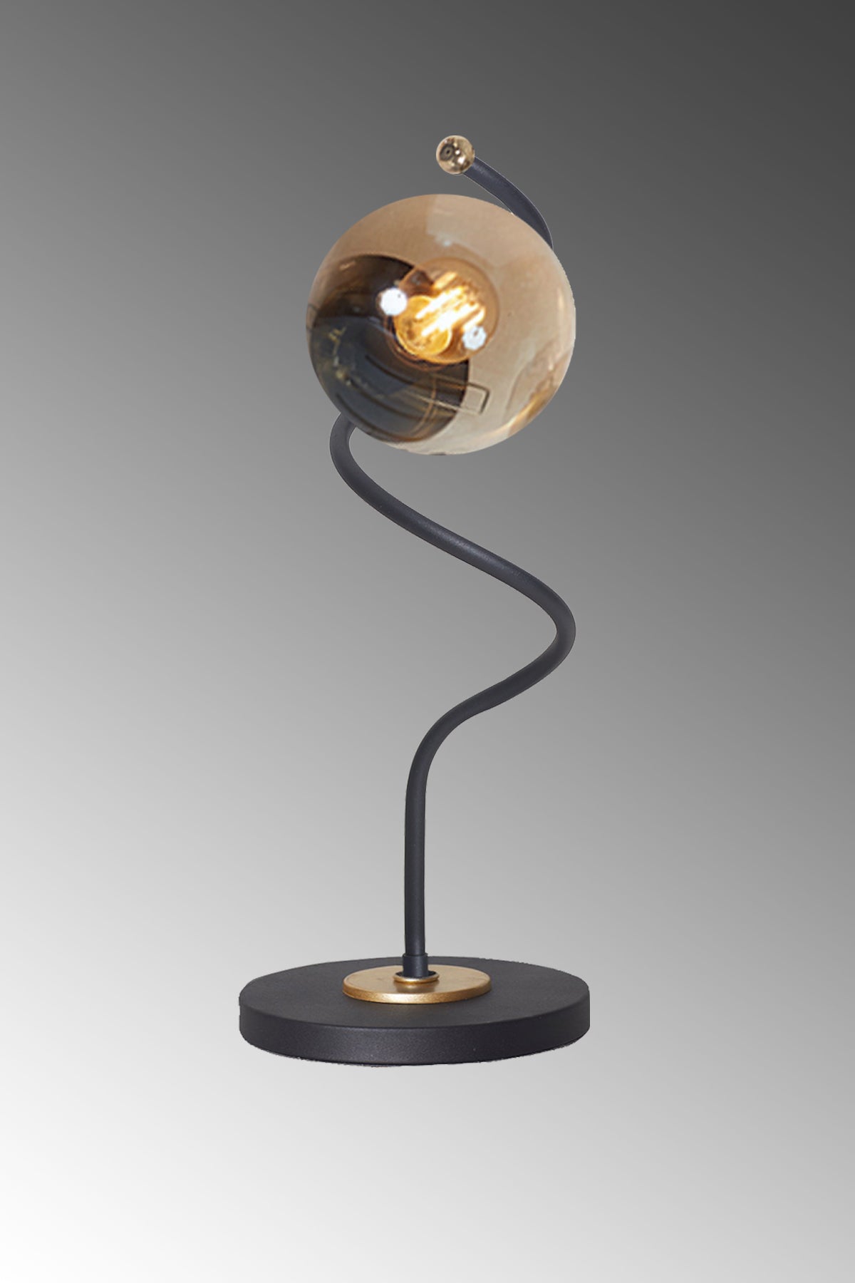 Luzarana Nora schwarz gold Luxus-Schreibtischlampe gebogene moderne Design-Tischlampe