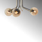 Luzarana Bella 3-piece gold black metal body honey colored design luxury chandelier