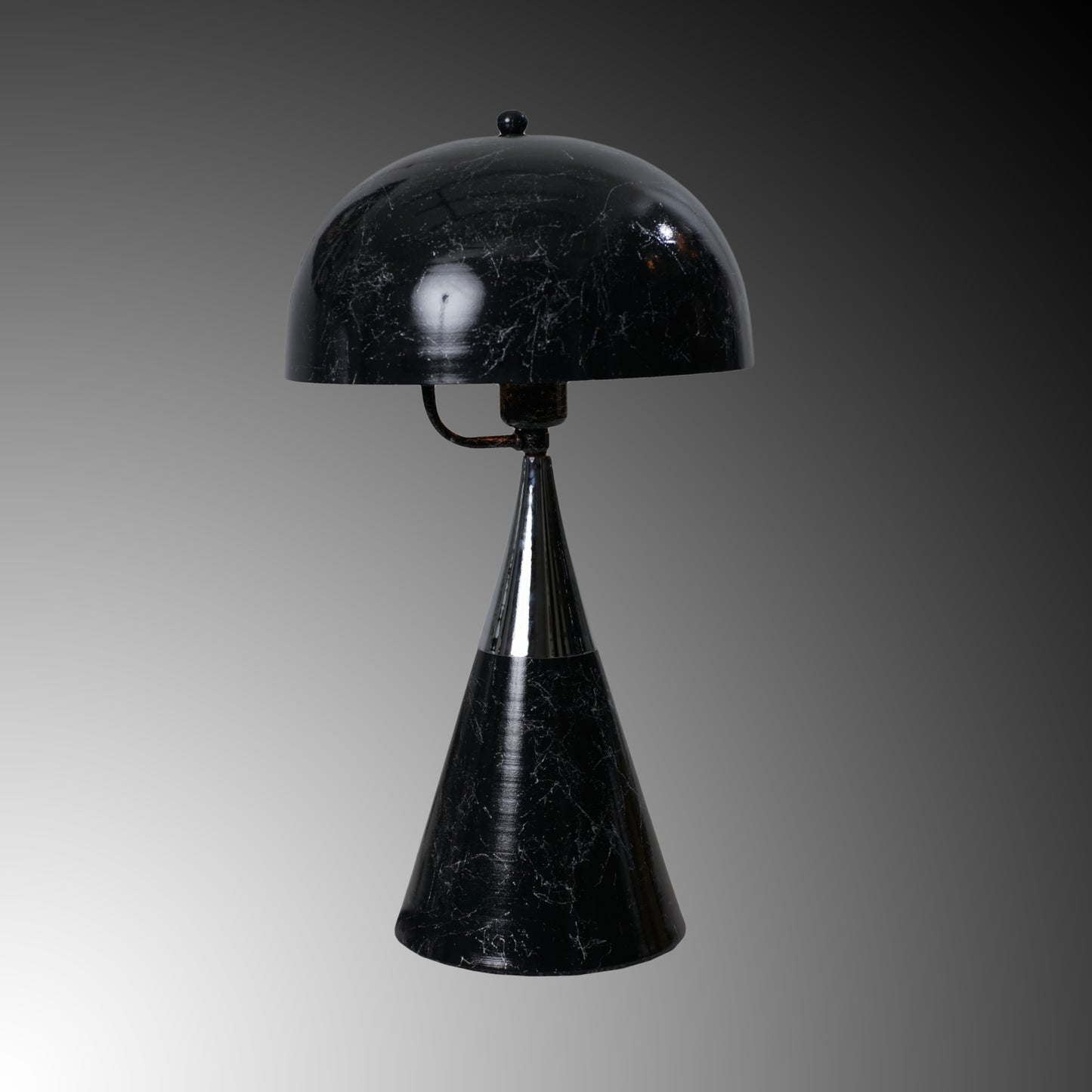 Luzarana Deco chroom zwart metalen body design luxe tafellamp met marmerpatroon