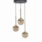 Luzarana Nova 3 goud metalen behuizing honingkleurige glas design luxe hanglamp