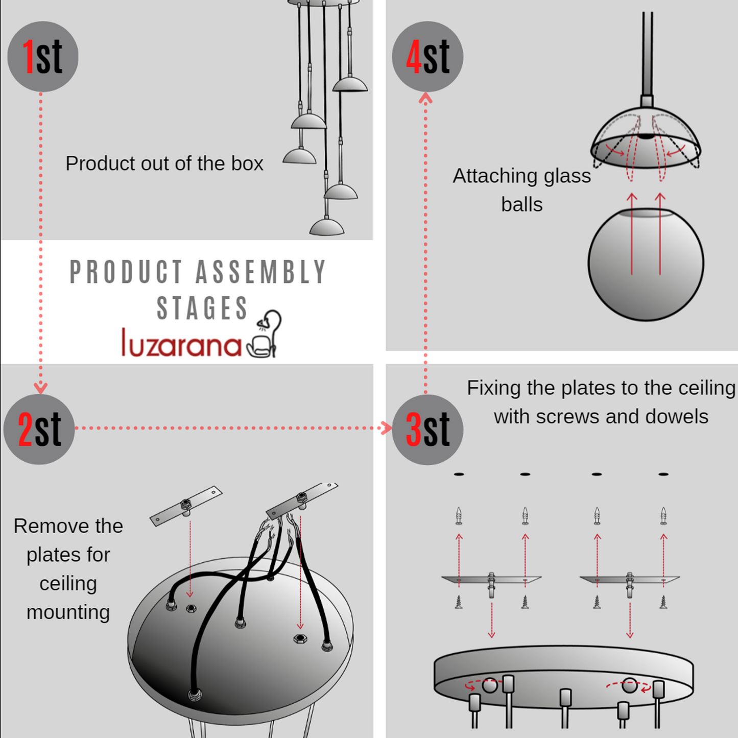 Luzarana Nova 5 chrome metal housing smoked glass design luxury hanging lamp