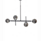 Luzarana Optical 4-piece chrome black design luxury chandelier