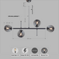 Luzarana Optical 4-piece chrome black design luxury chandelier