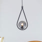 Luzarana Siena black with chrome metal body smoked glass design luxury hanging lamp