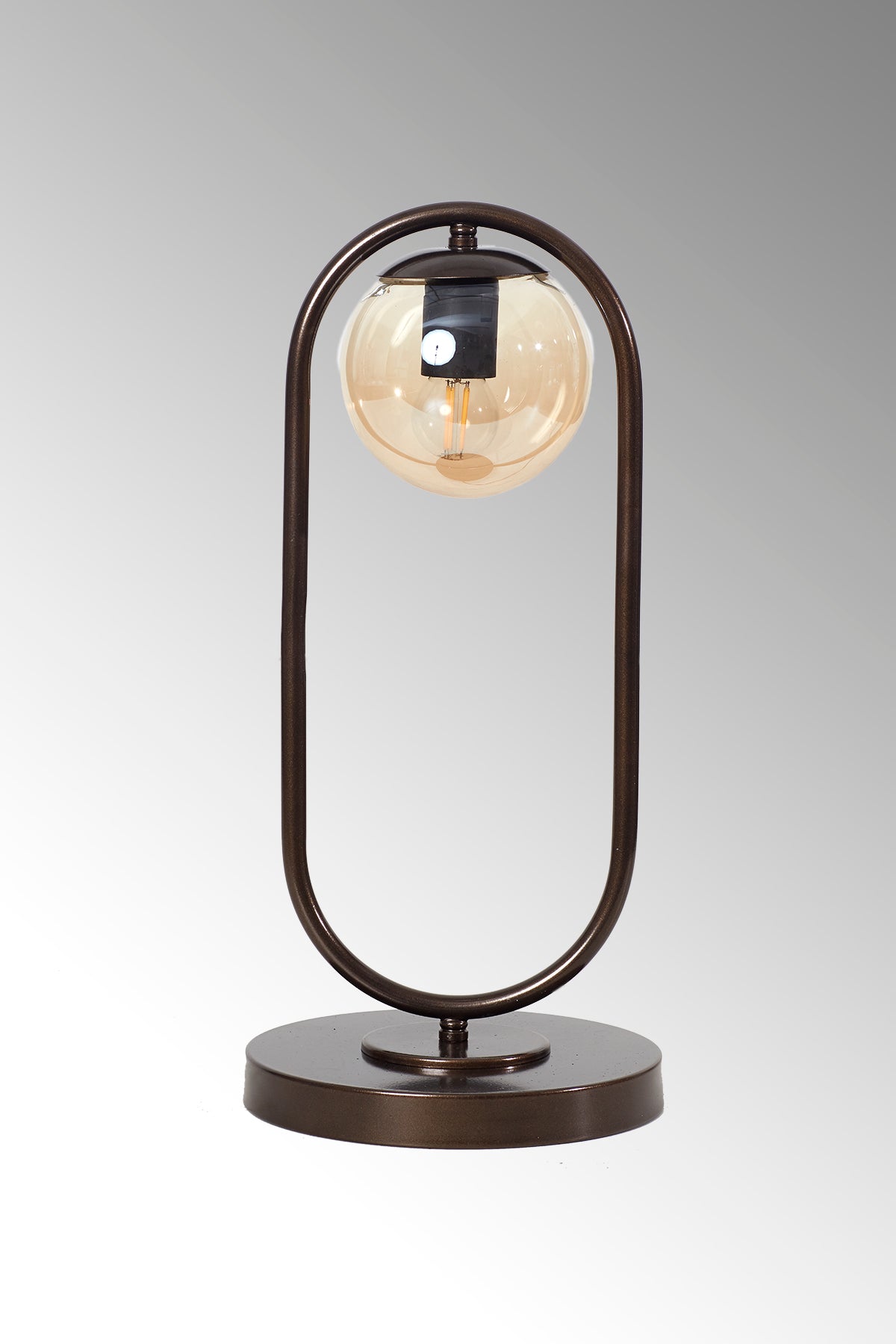 Luzarana Zenga vintage metalen body honingkleurige glas design luxe tafellamp