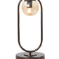 Luzarana Zenga Vintage Metallkörper honigfarbenes Glasdesign Luxus-Tischlampe