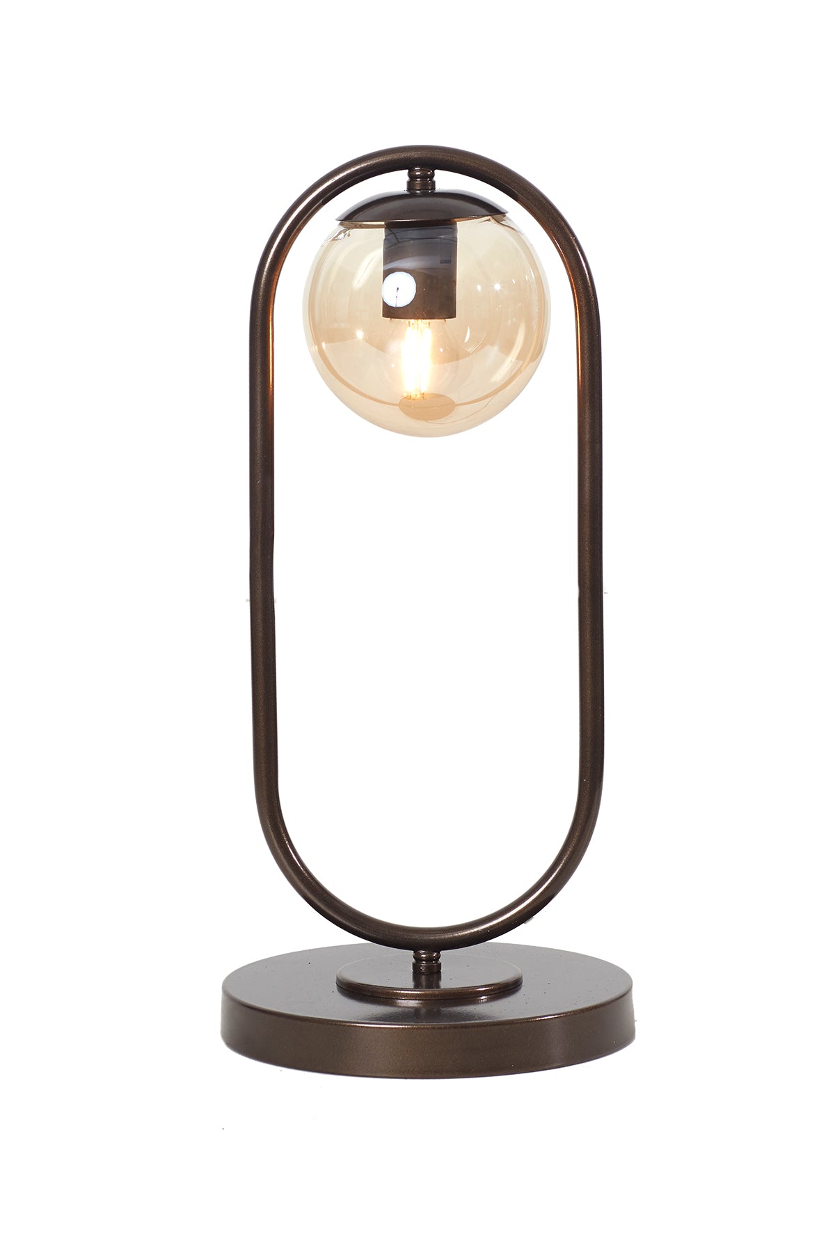 Luzarana Zenga vintage metalen body honingkleurige glas design luxe tafellamp