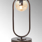 Luzarana Zenga Vintage Metallkörper honigfarbenes Glasdesign Luxus-Tischlampe