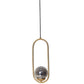 Luzarana Zenga goud metalen behuizing rookglas design luxe hanglamp