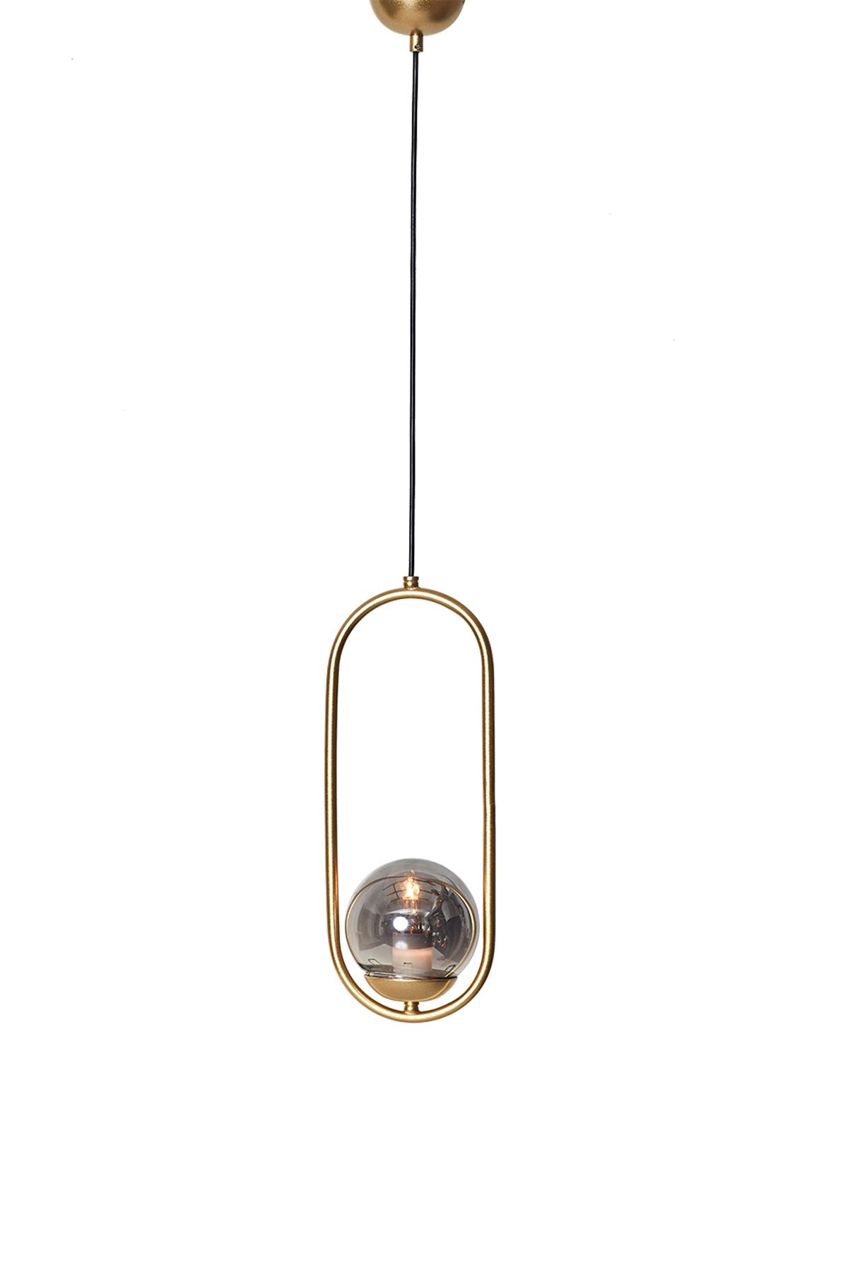 Luzarana Zenga gold metal housing smoked glass design luxury hanging lamp