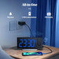 Clock radio, digital alarm clock with 180° projection