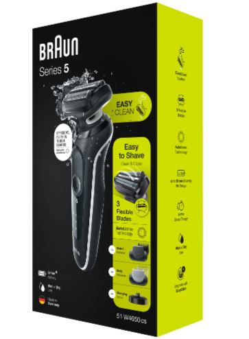Braun Shaver 51-W4650CS With Charging Stand and 2 EasyClick attachments