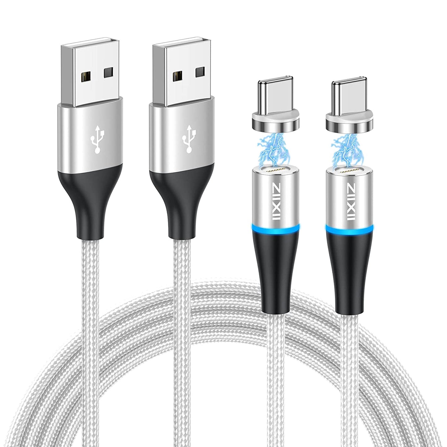 Magnetische USB C Kabel Nylon [Pak van 2]