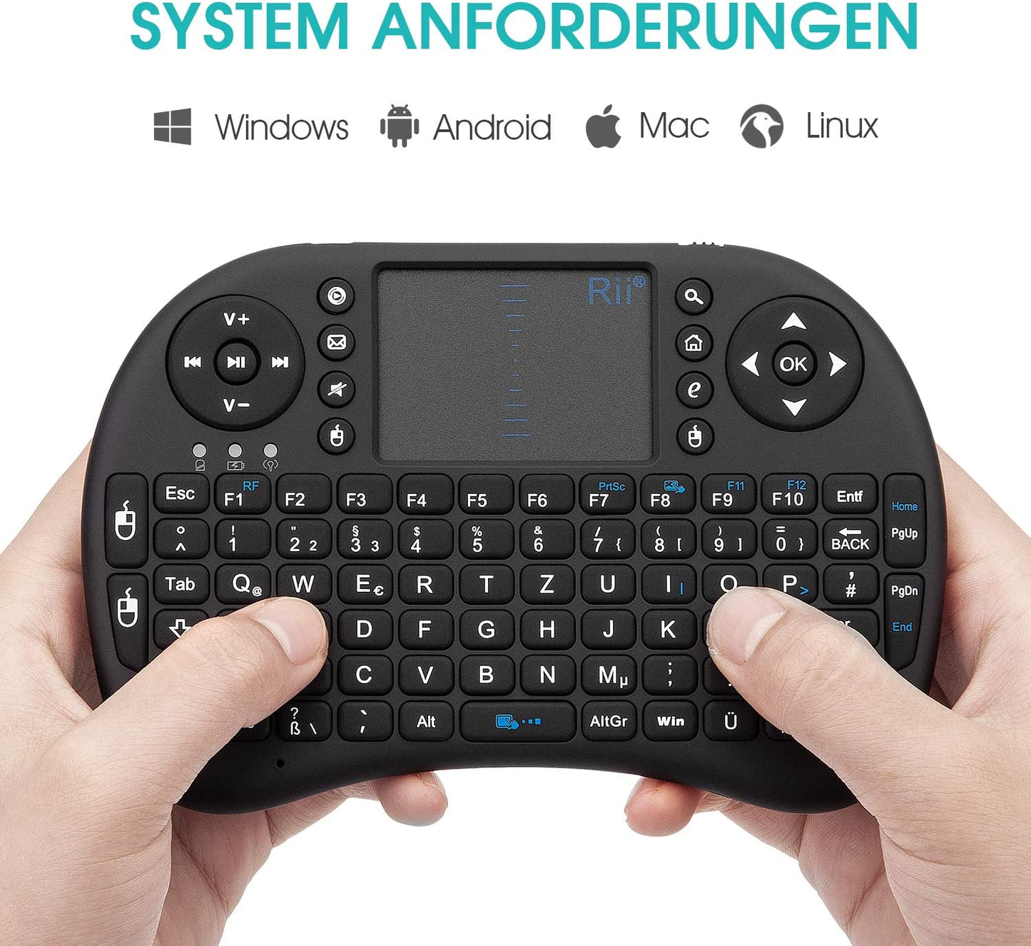 Mini wireless keyboard with touchpad