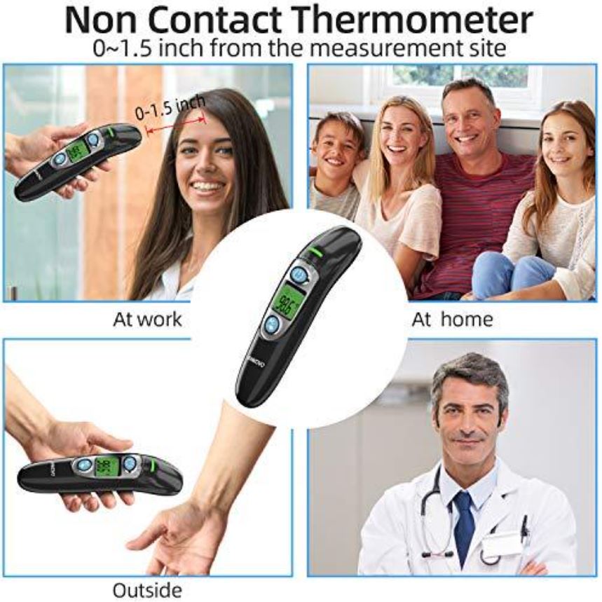 Forehead and ear mode infrared thermometer