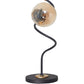 Luzarana Nora zwart chroom luxe bureaulamp gebogen modern design tafellamp