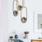 Luzarana Zenga driedelige zwart metalen behuizing rookglas design luxe hanglamp