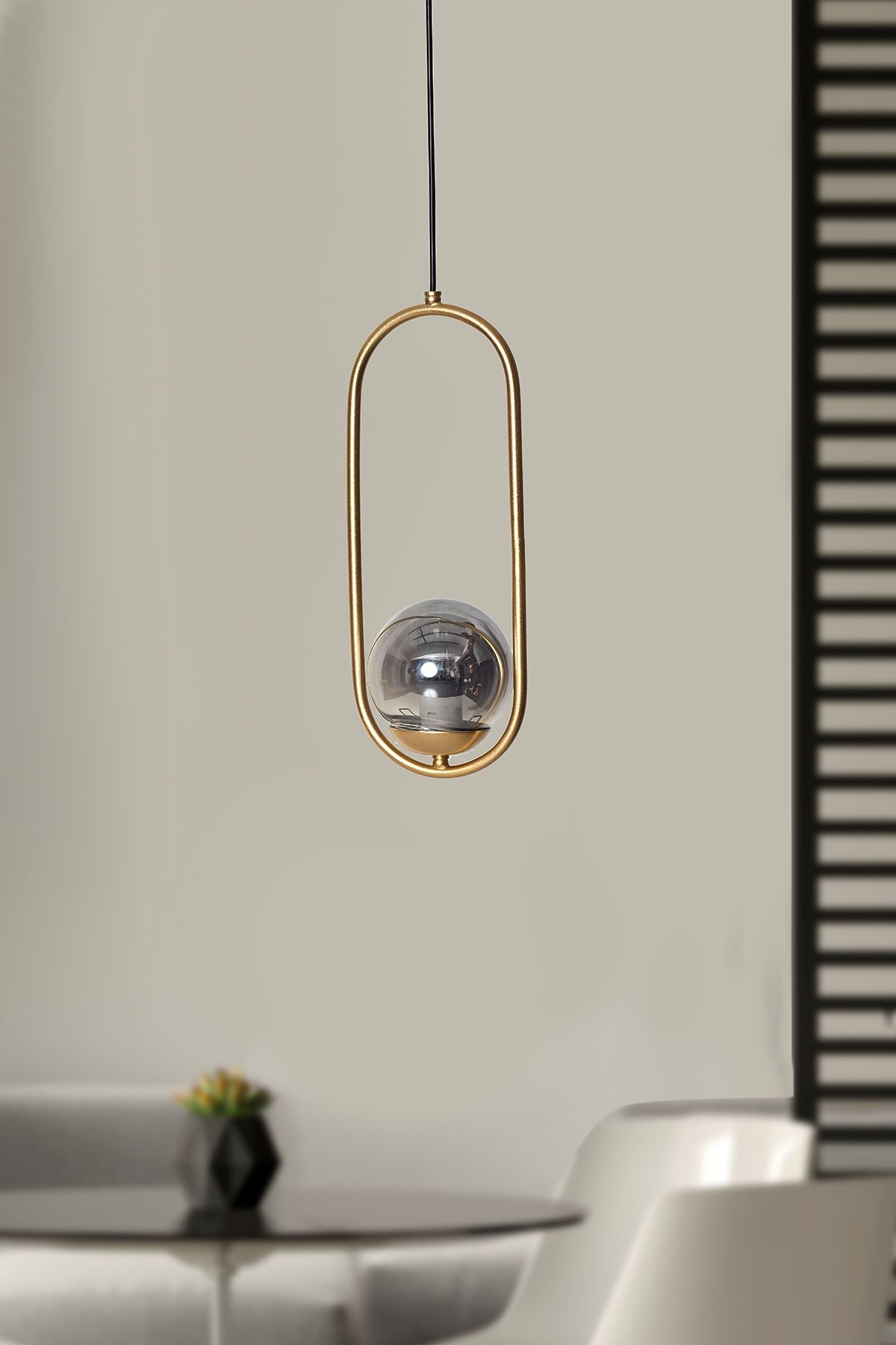 Luzarana Zenga three-part black metal housing smoked glass design luxury hanging lamp